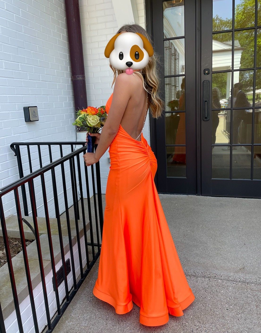 Size 0 Prom Orange Mermaid Dress on Queenly