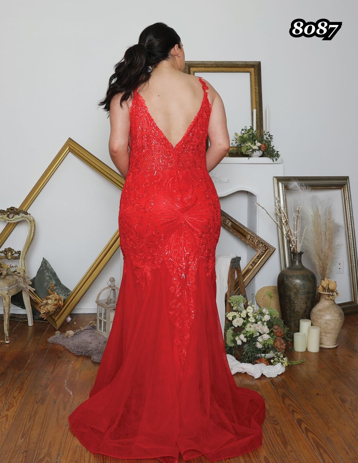Style 8087 Athena Prom Plus Size 18 Red Mermaid Dress on Queenly