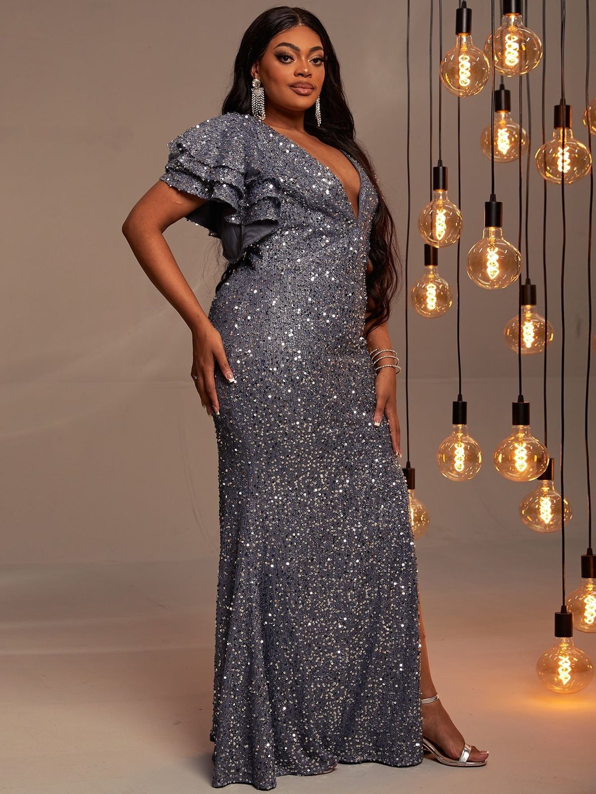 Silver dinner outlet dress