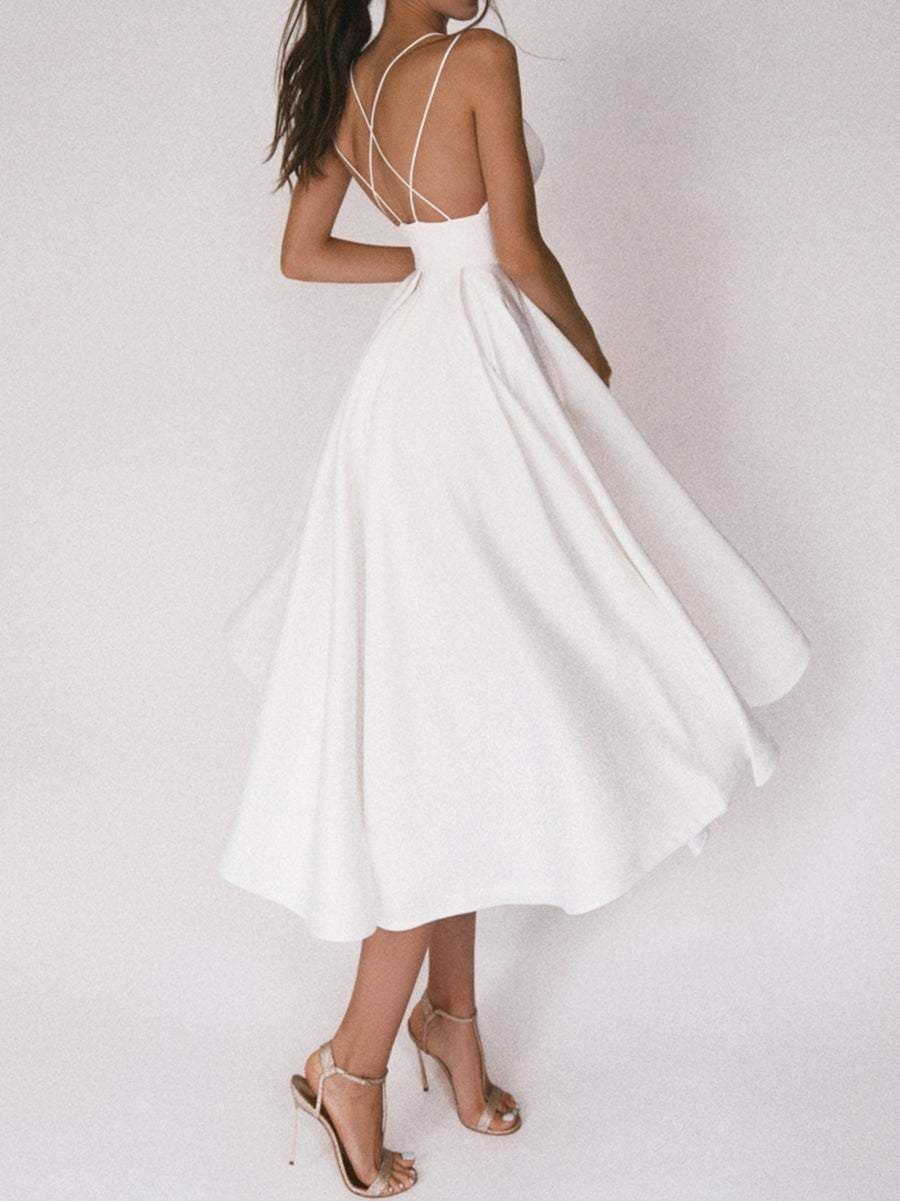 Style GYLWD0083 Faeriesty Size XL Prom Satin White Cocktail Dress on Queenly