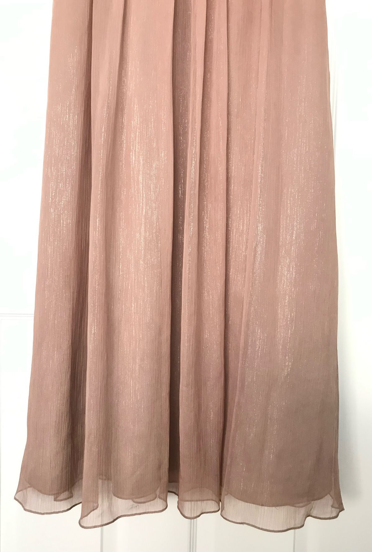 Monique Lhuillier Size 8 Bridesmaid Strapless Rose Gold Floor Length Maxi on Queenly