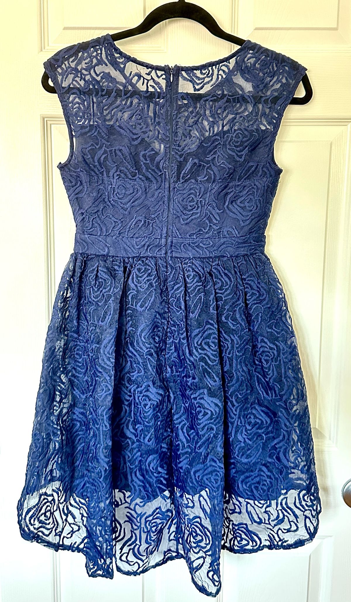 Maniju Size S Prom Sheer Navy Blue Cocktail Dress on Queenly