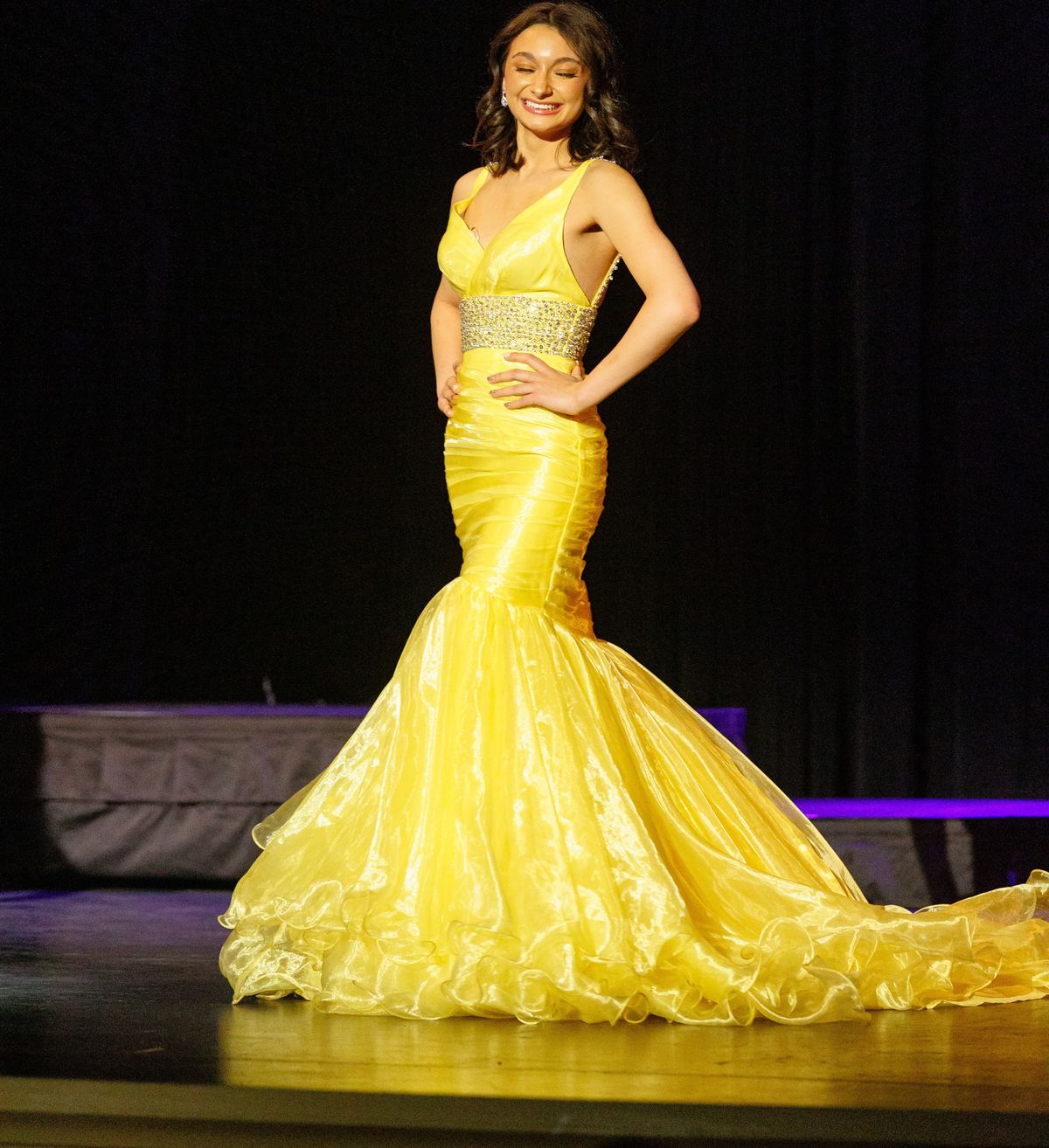 Rachel Allan Size 0 Prom Sequined Yellow Mermaid Dress on Queenly