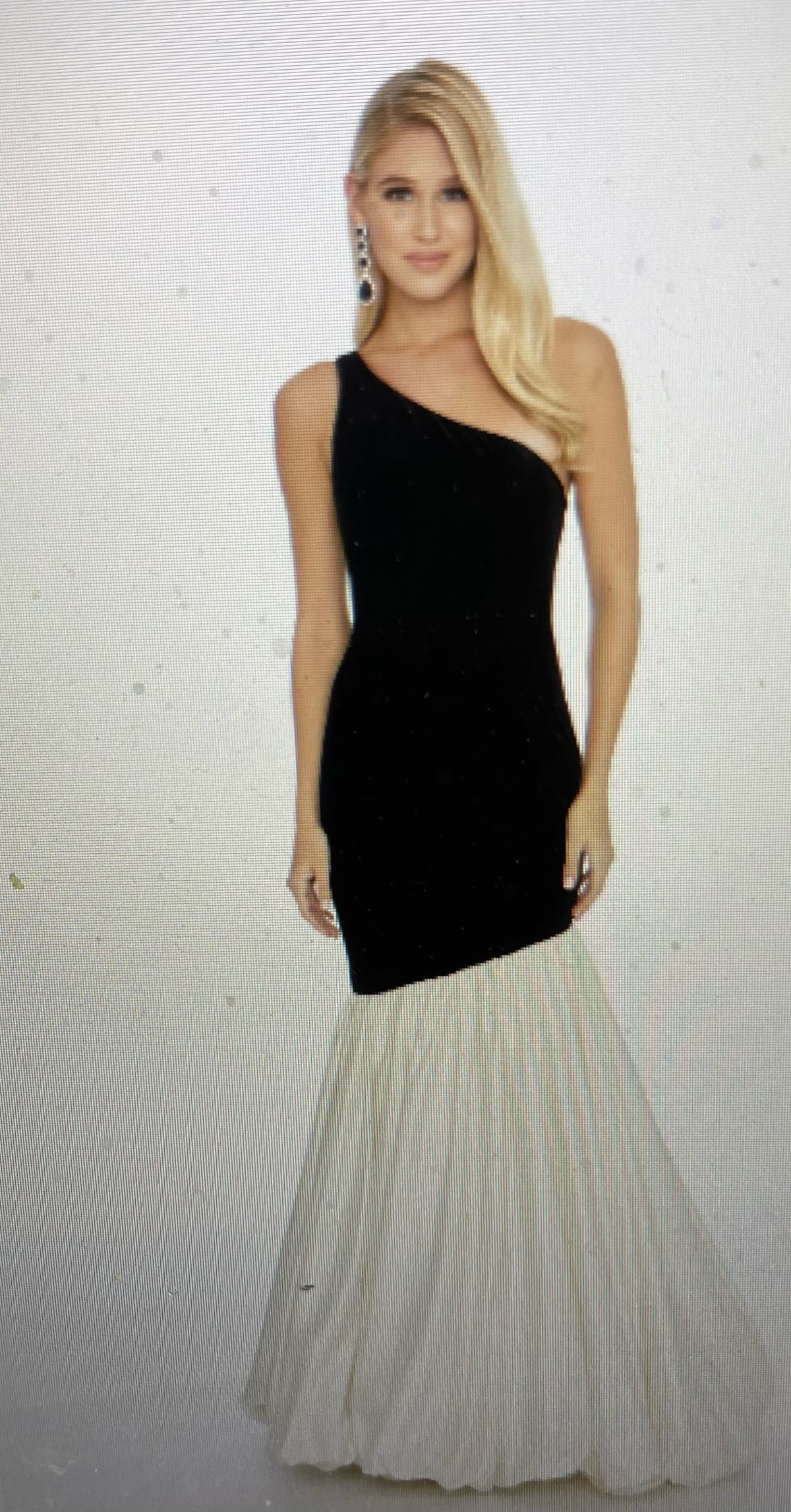 Ashley Lauren Size 2 Bridesmaid One Shoulder Velvet Black Mermaid Dress on Queenly