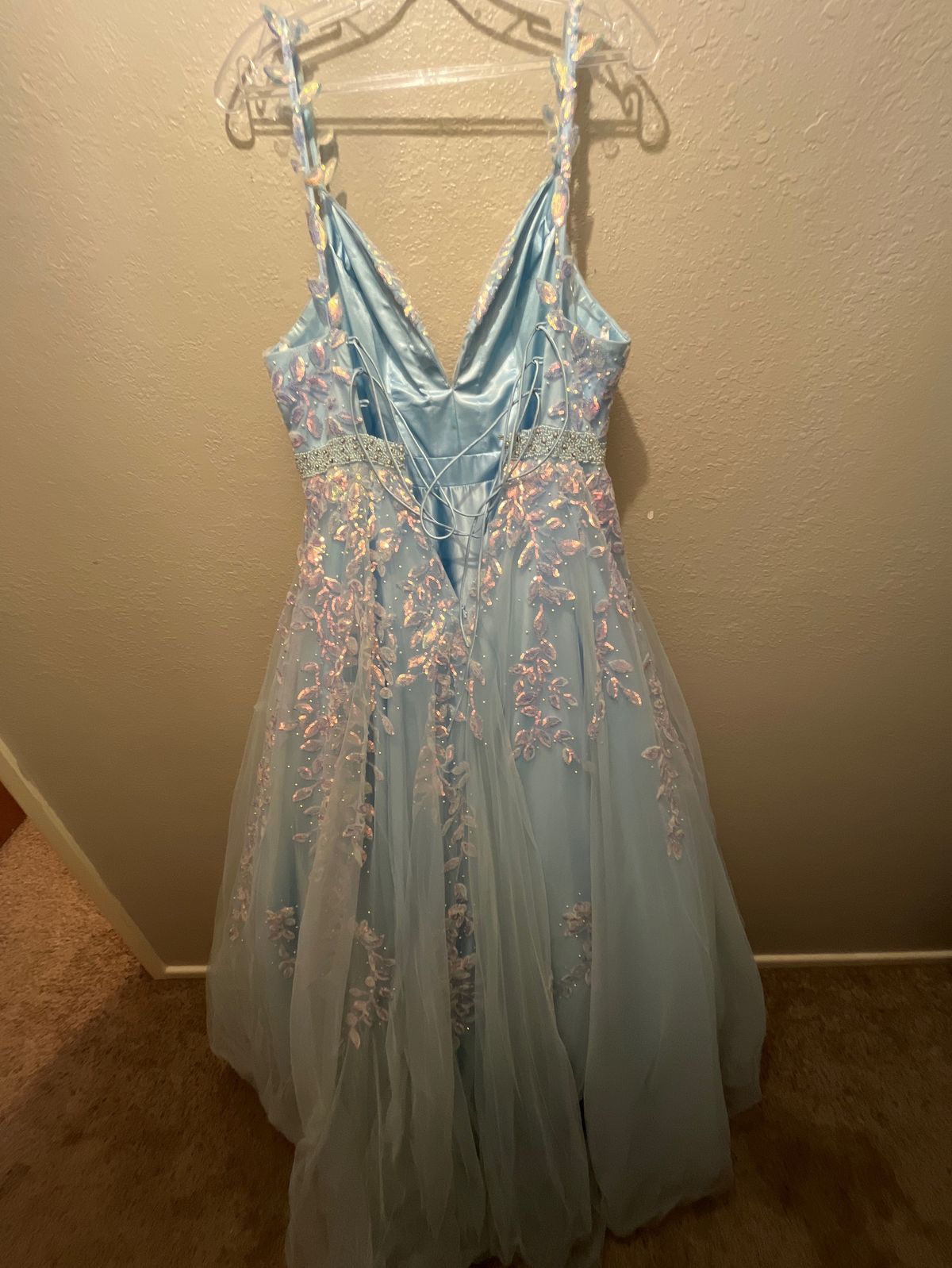 Amarra Size 8 Prom Blue Ball Gown on Queenly