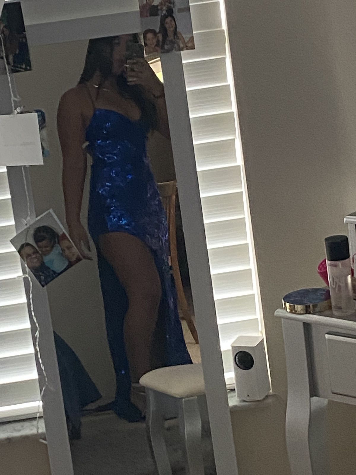 B. Darlin Size M Prom Blue Side Slit Dress on Queenly