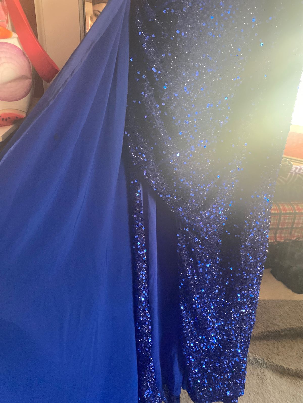 Size 10 Prom Royal Blue Floor Length Maxi on Queenly