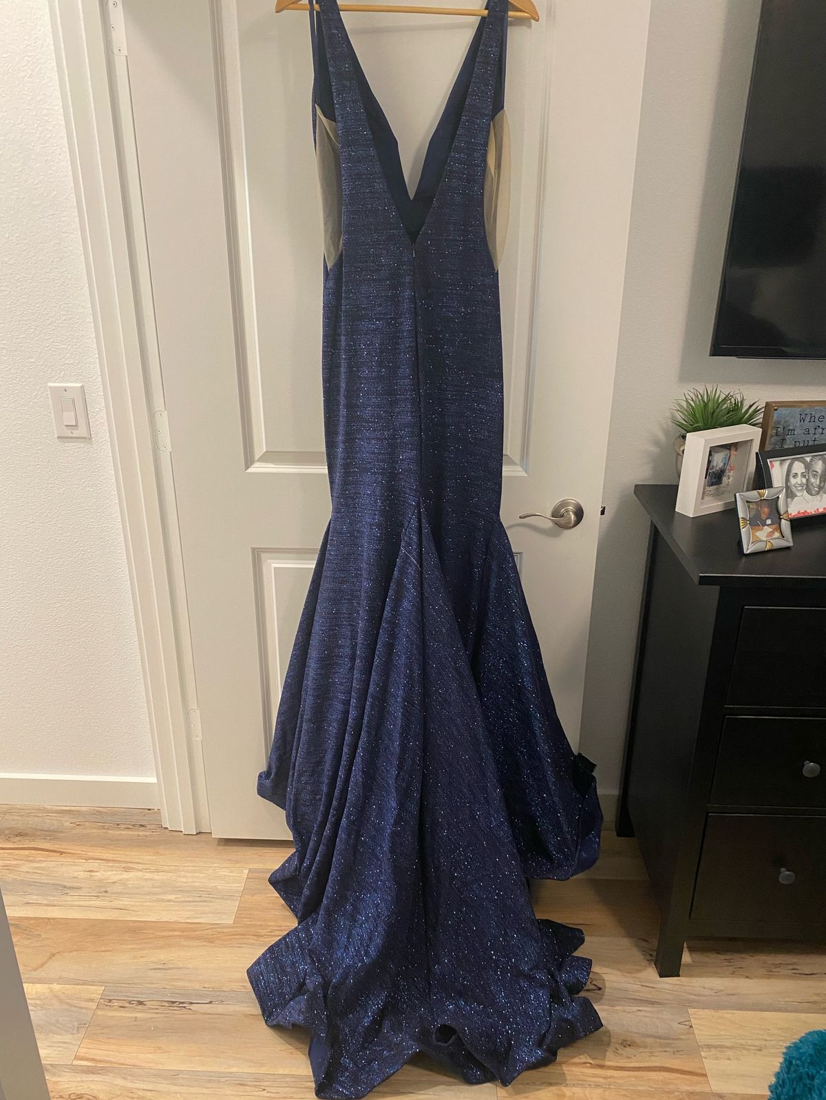 Jovani Size 10 Pageant Blue Mermaid Dress on Queenly