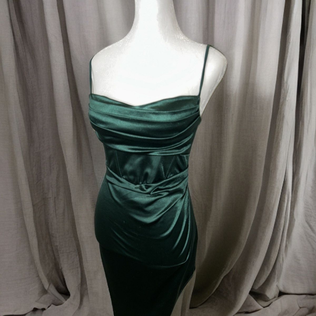 Size S Prom Plunge Green Side Slit Dress on Queenly