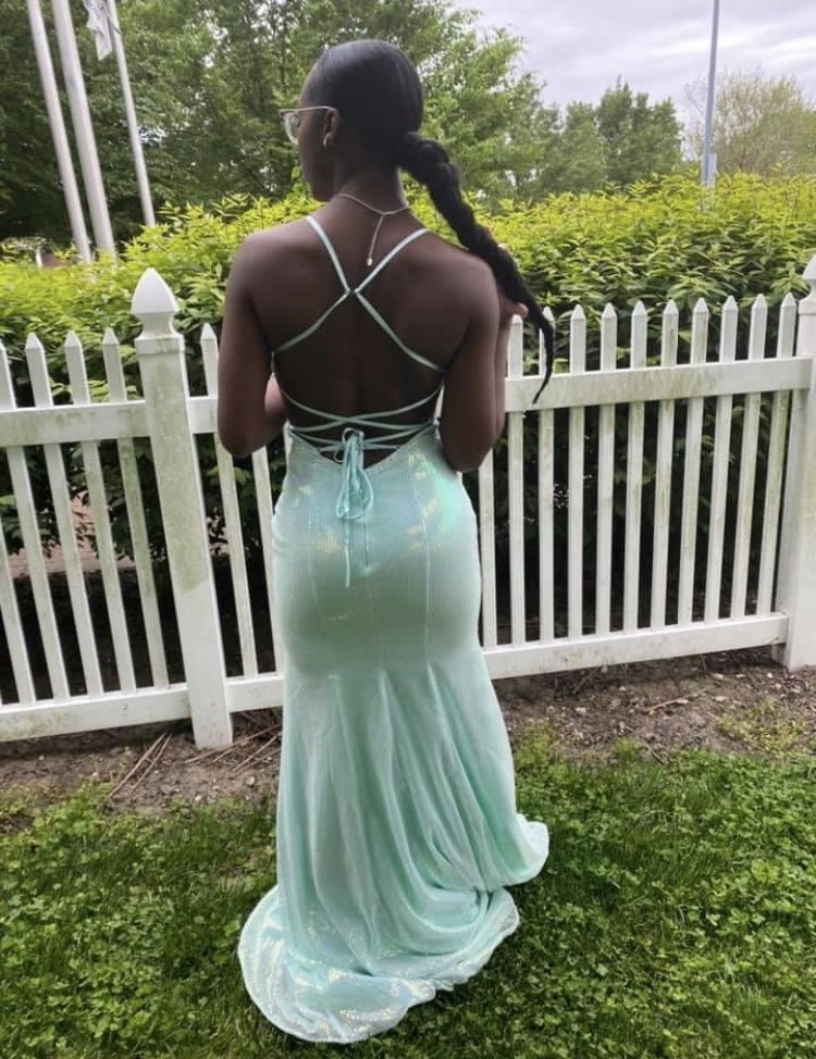 Madison James Size 2 Prom Plunge Light Blue Floor Length Maxi on Queenly