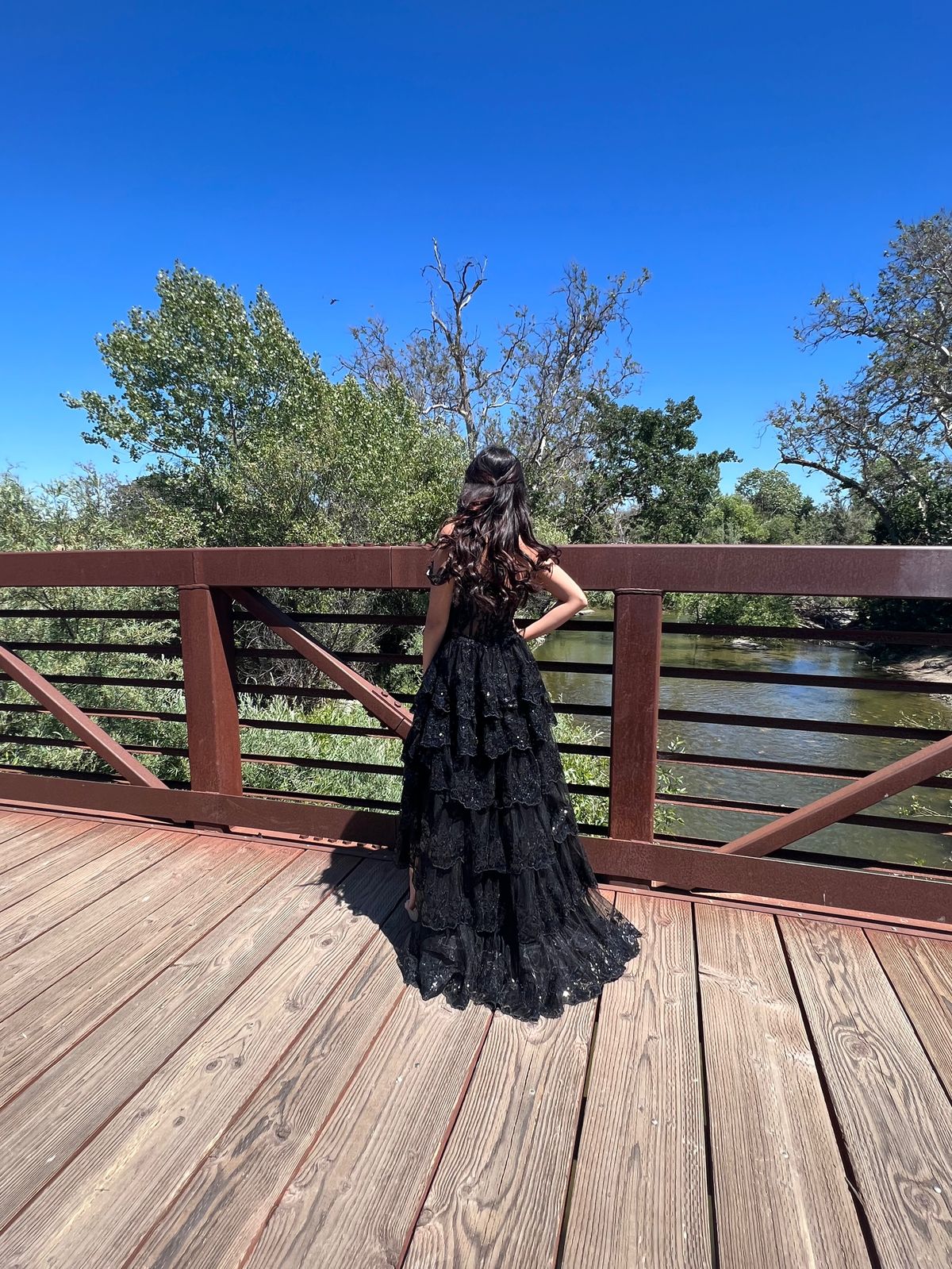 Style 55500 Sherri Hill Size 4 Prom Off The Shoulder Lace Black Dress With Train on Queenly