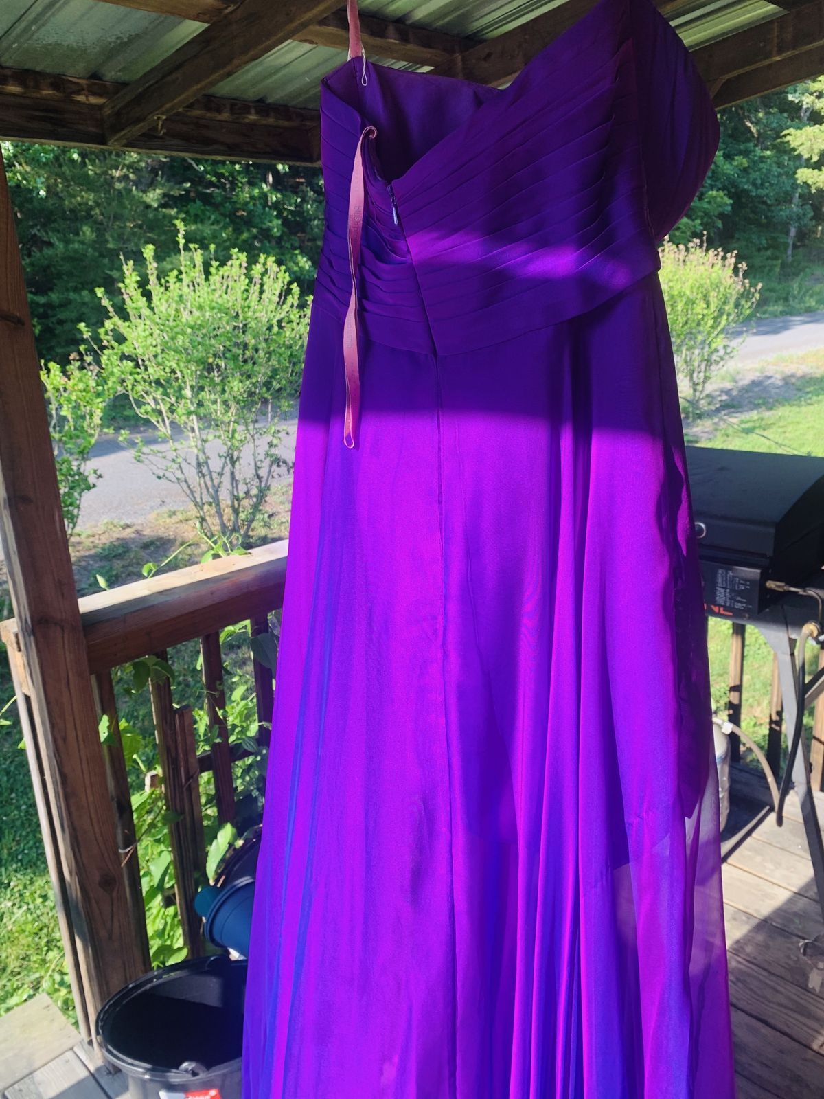 Blush by Alexia Size 8 Strapless Purple Side Slit Dress on Queenly