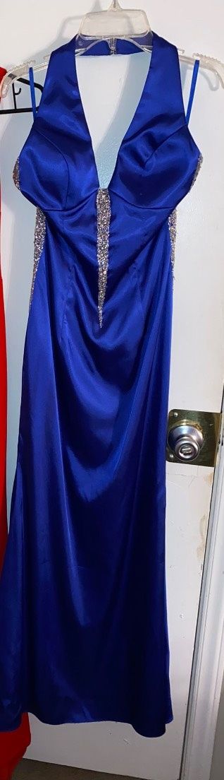 Size XS Prom Halter Royal Blue Floor Length Maxi on Queenly