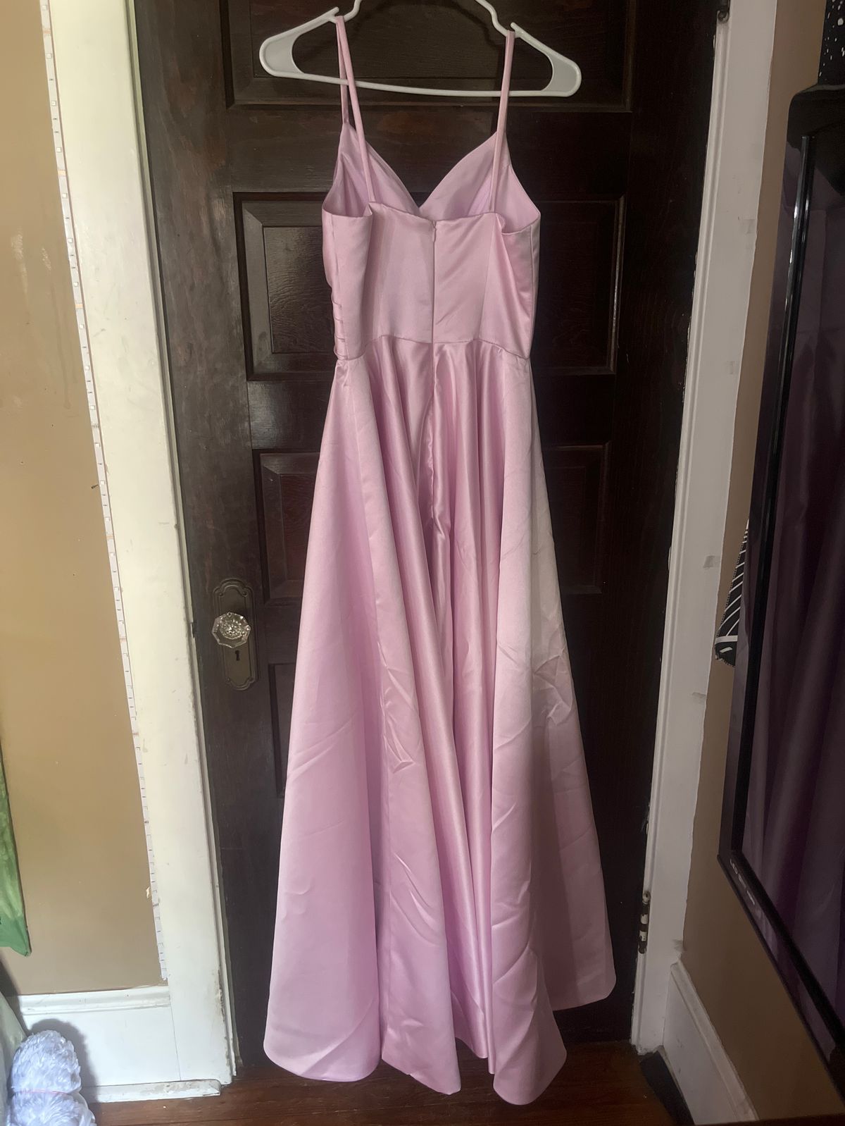 Size S Prom Plunge Light Pink A-line Dress on Queenly