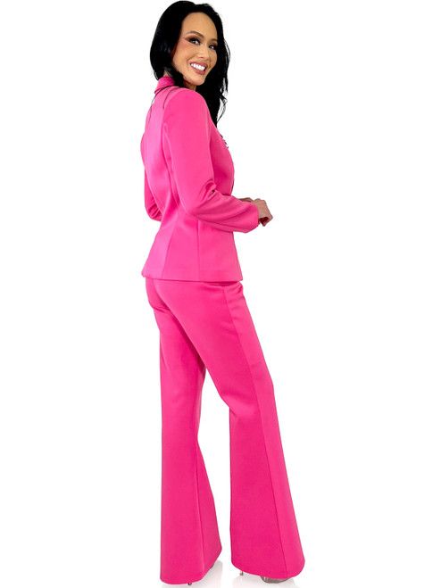 Style 8124 Marc Defang Size 4 Pageant Hot Pink Formal Jumpsuit on Queenly