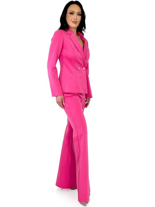 Style 8124 Marc Defang Size 4 Pageant Hot Pink Formal Jumpsuit on Queenly