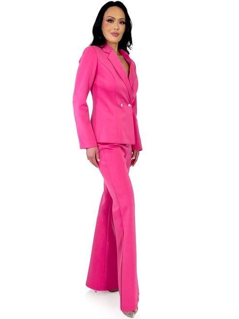 Style 8124 Marc Defang Size 8 Pageant Hot Pink Formal Jumpsuit on Queenly