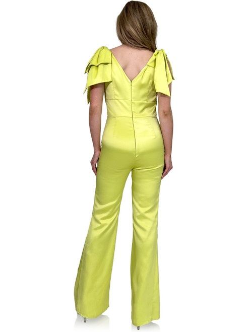 Style 8158 Marc Defang Size 4 Pageant Yellow Formal Jumpsuit on Queenly