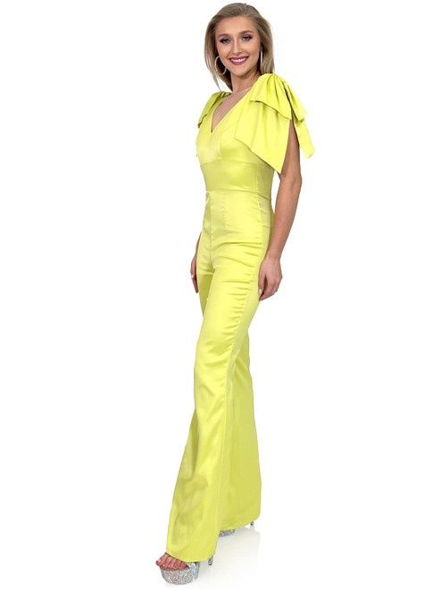 Style 8158 Marc Defang Size 2 Pageant Yellow Formal Jumpsuit on Queenly