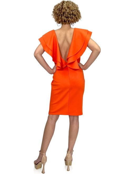 Style 8164 Marc Defang Size 4 Pageant Orange Cocktail Dress on Queenly