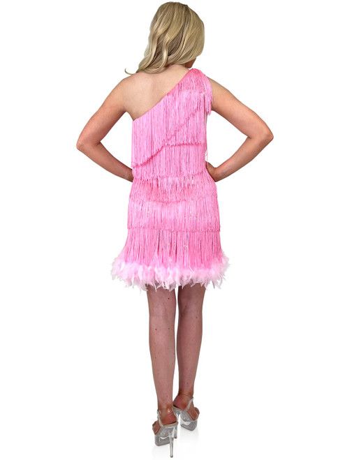 Style 8273 Marc Defang Size 6 Pageant One Shoulder Pink Cocktail Dress on Queenly