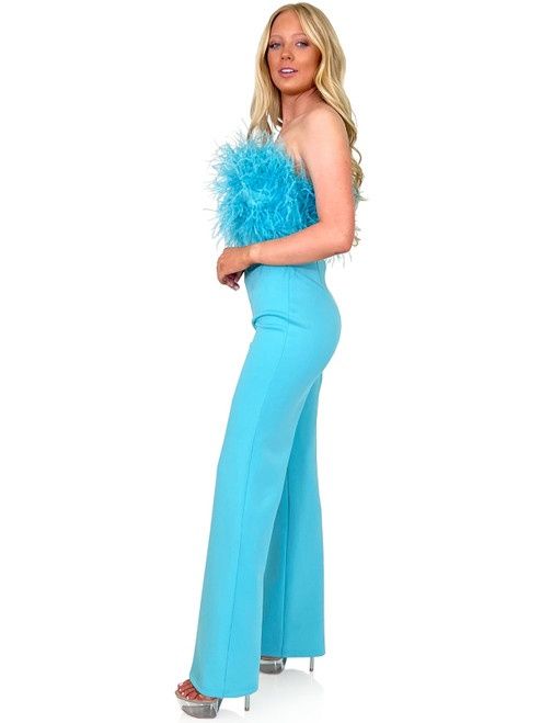 Style 8149 Marc Defang Size 2 Pageant Blue Formal Jumpsuit on Queenly