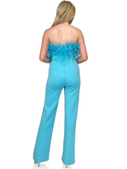 Style 8149 Marc Defang Size 10 Pageant Blue Formal Jumpsuit on Queenly