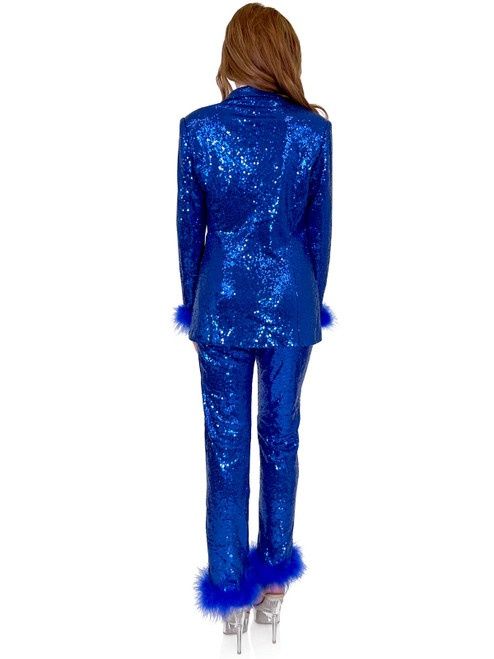 Style 8233 Marc Defang Size 4 Pageant Royal Blue Formal Jumpsuit on Queenly