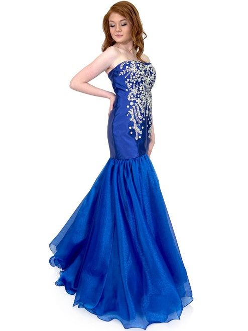 Style 8276 Marc Defang Size 6 Pageant Royal Blue Mermaid Dress on Queenly