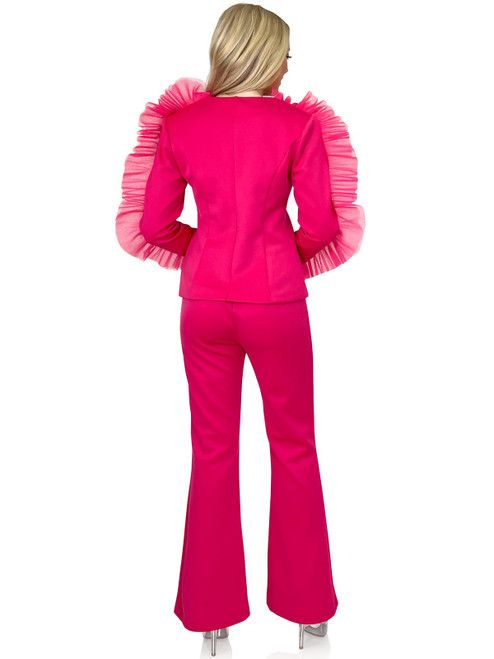 Style 8275 Marc Defang Size 4 Pageant Hot Pink Formal Jumpsuit on Queenly