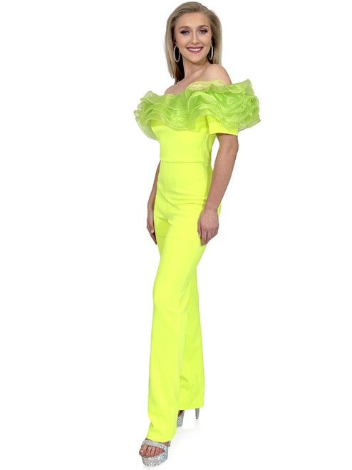 Style 8165 Marc Defang Size 4 Pageant Green Formal Jumpsuit on Queenly