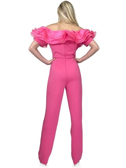 Style 8165 Marc Defang Size 4 Pageant Hot Pink Formal Jumpsuit on Queenly