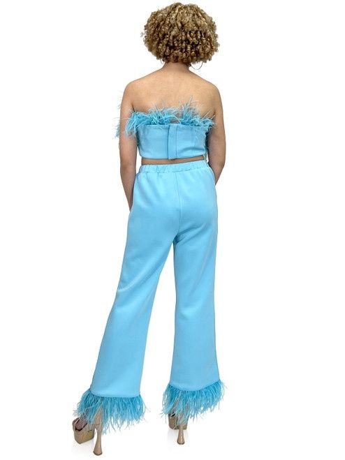 Style 8199 Marc Defang Size 4 Pageant Blue Formal Jumpsuit on Queenly