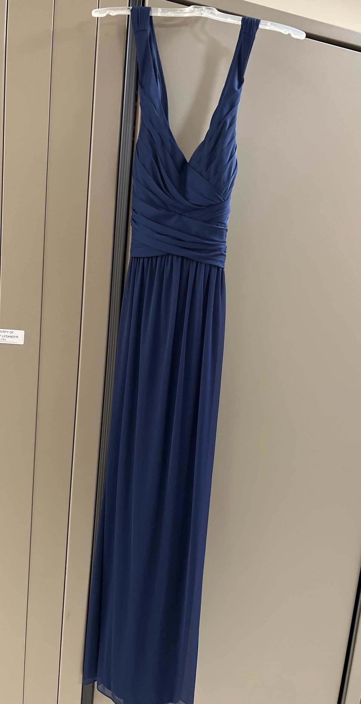 David's Bridal Size 12 Prom Plunge Blue A-line Dress on Queenly