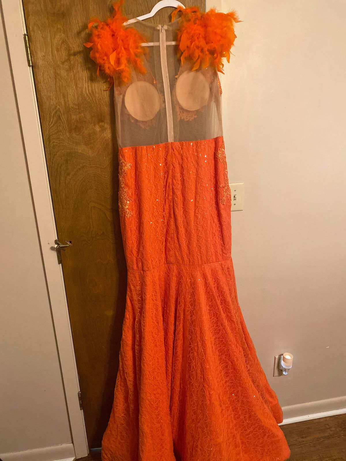 Plus Size 16 Prom Orange Mermaid Dress on Queenly
