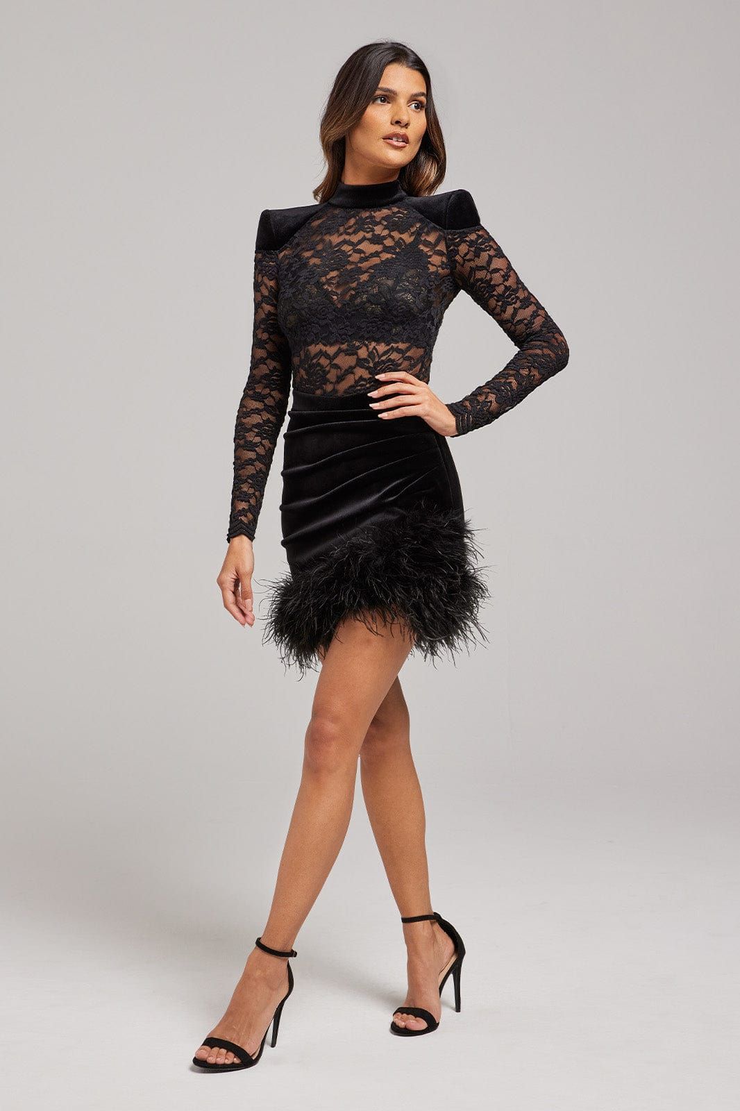 Style NM137BLAS Nadine Merabi Size S Pageant Black Floor Length Maxi on Queenly