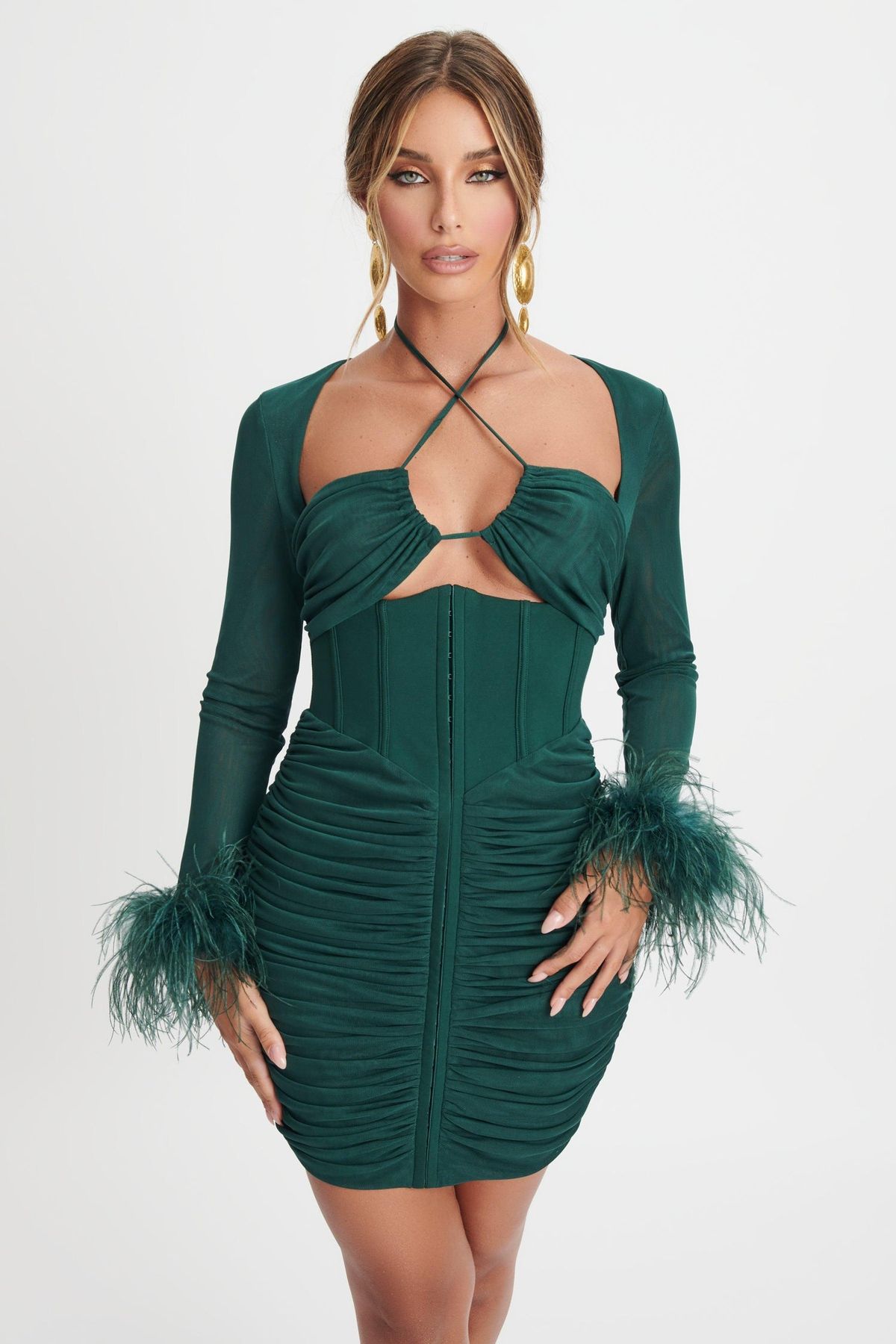 Style MAEVE Lavish Alice Size 4 Sheer Emerald Green Cocktail Dress on Queenly