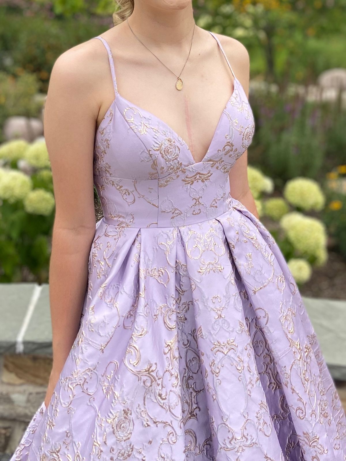 Sherri Hill Size 4 Prom Plunge Purple Ball Gown on Queenly