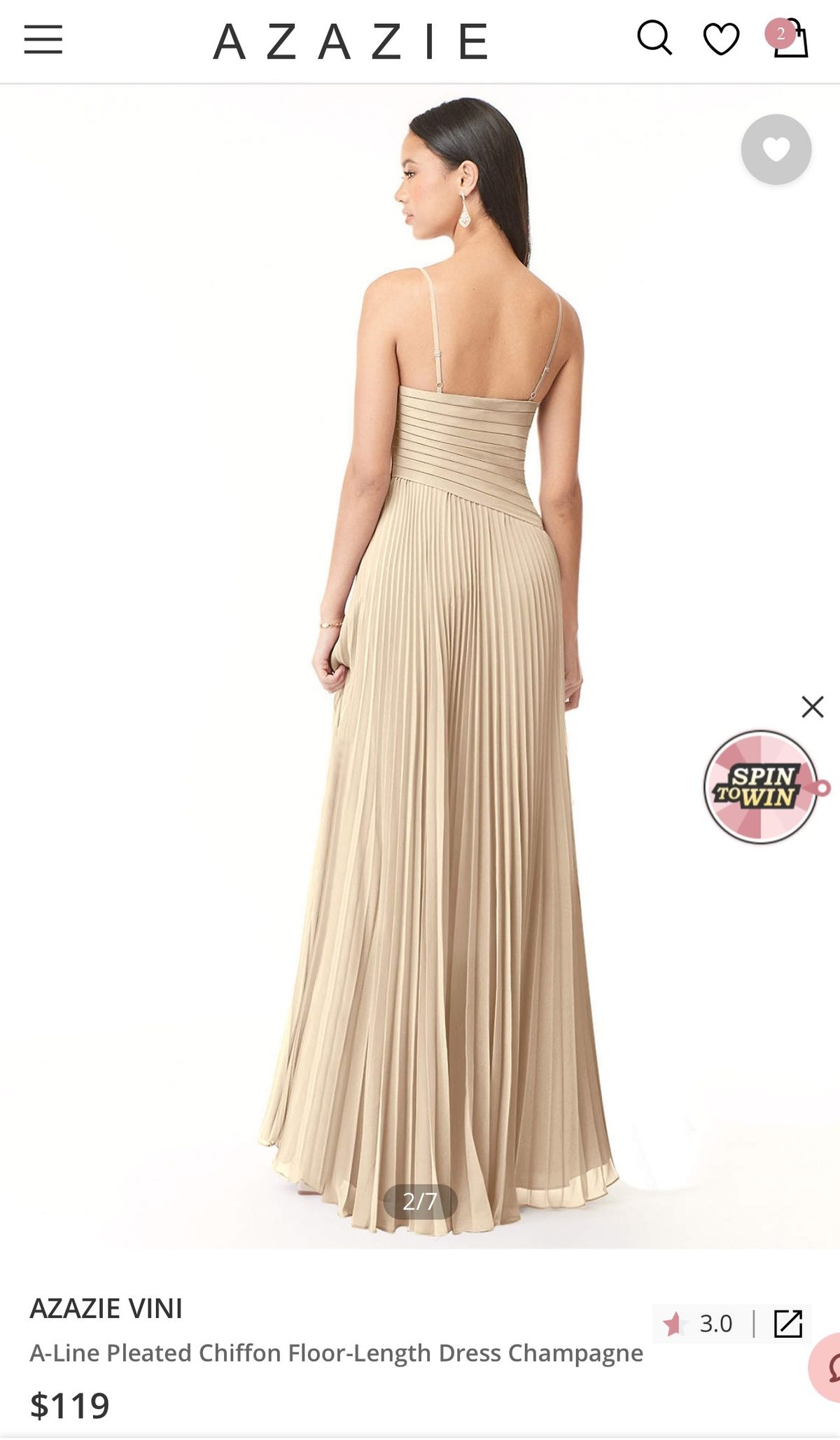 Azazie Size 4 Prom Plunge Nude Floor Length Maxi on Queenly