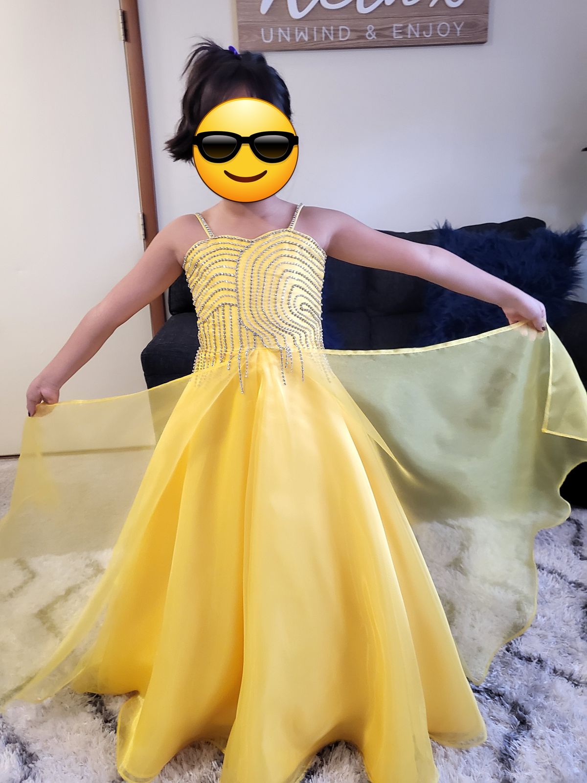 Size 7 Pageant Yellow Ball Gown on Queenly