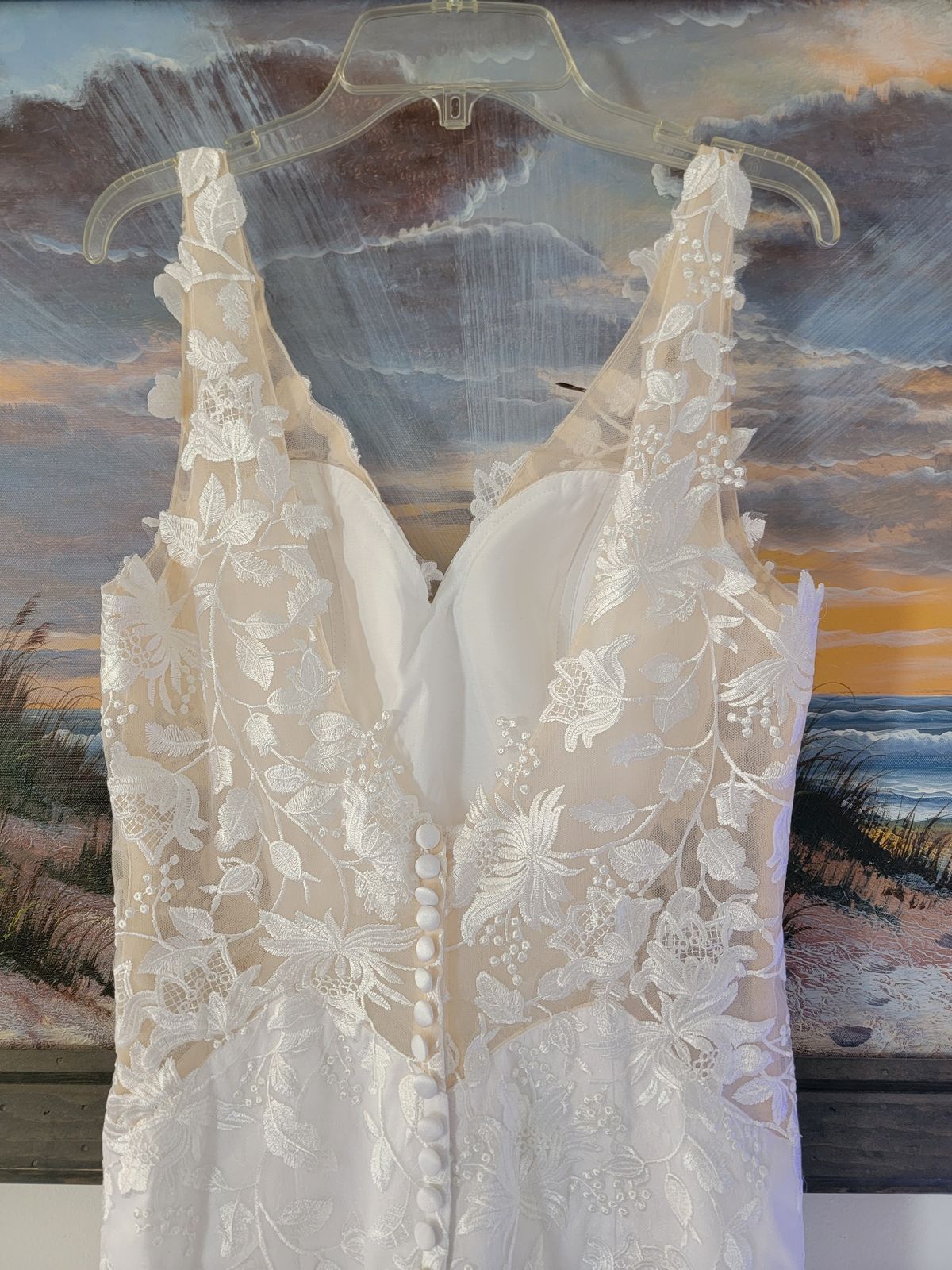 Size 8 Lace White Mermaid Dress on Queenly