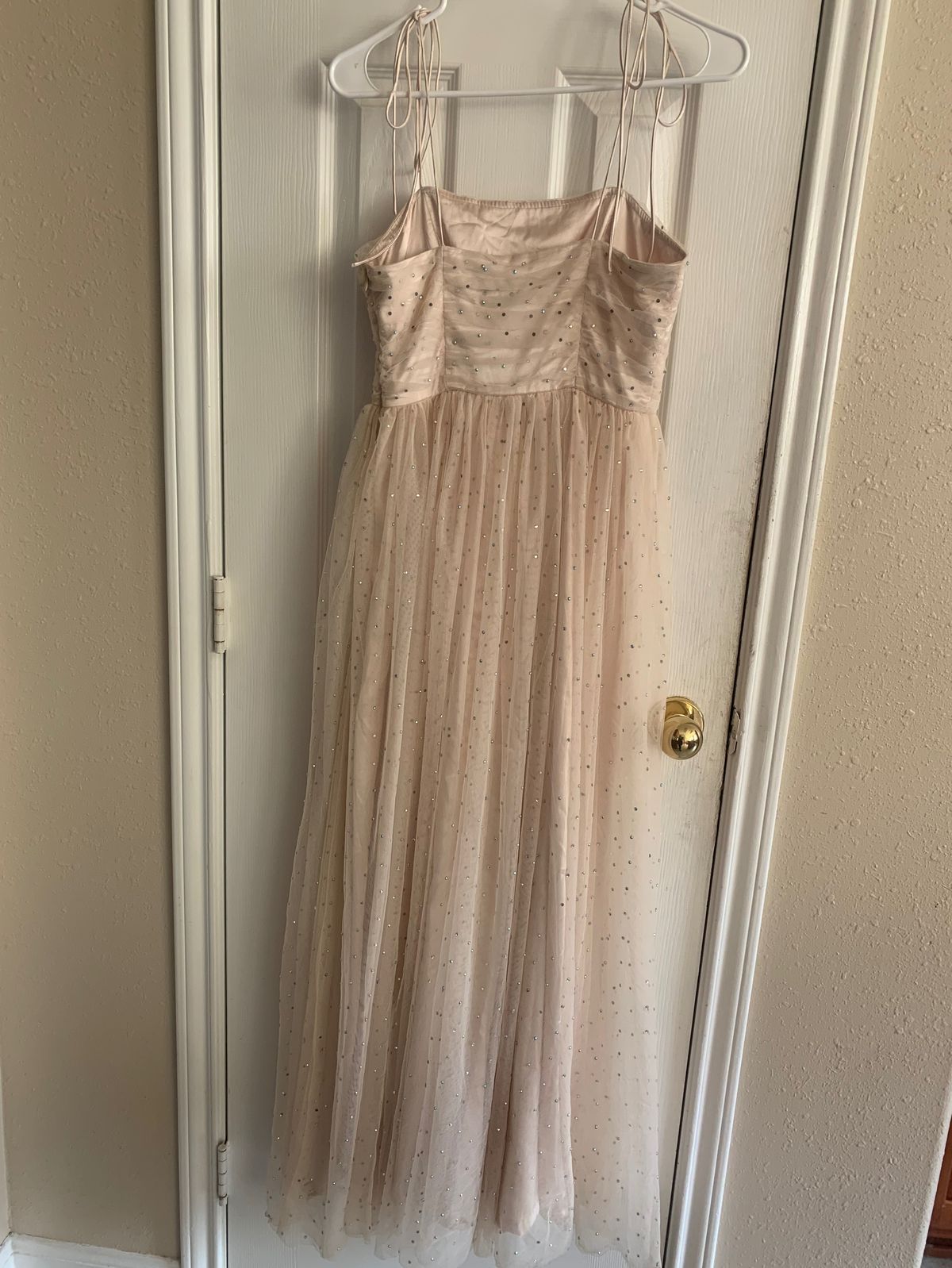 Size S Prom Plunge Gold Ball Gown on Queenly