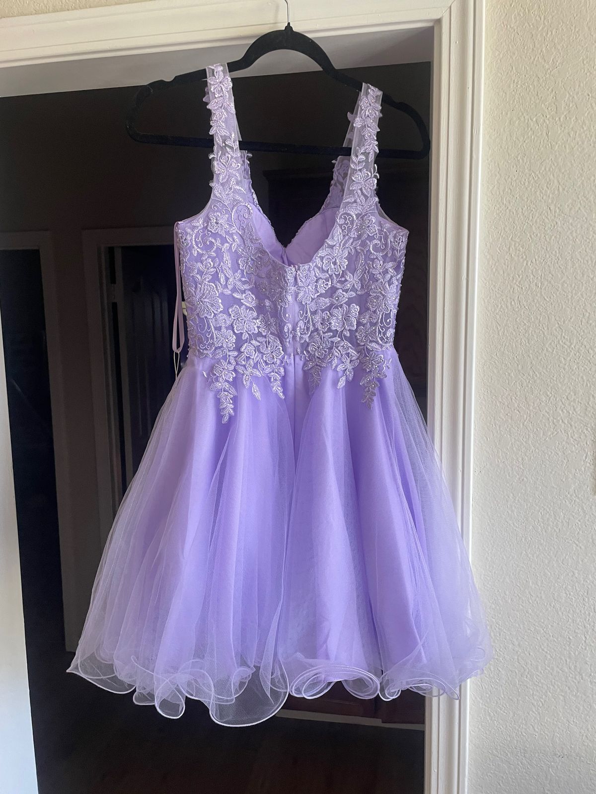 Size S Prom Plunge Purple Cocktail Dress on Queenly