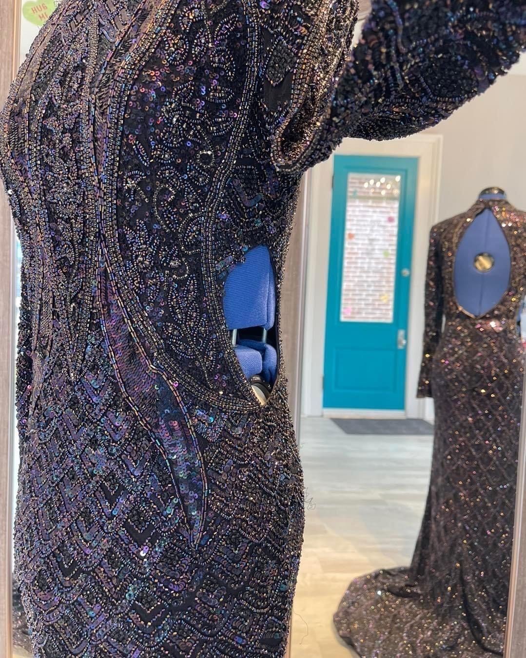 Sherri Hill Size 2 Prom Long Sleeve Sequined Multicolor Floor Length Maxi on Queenly