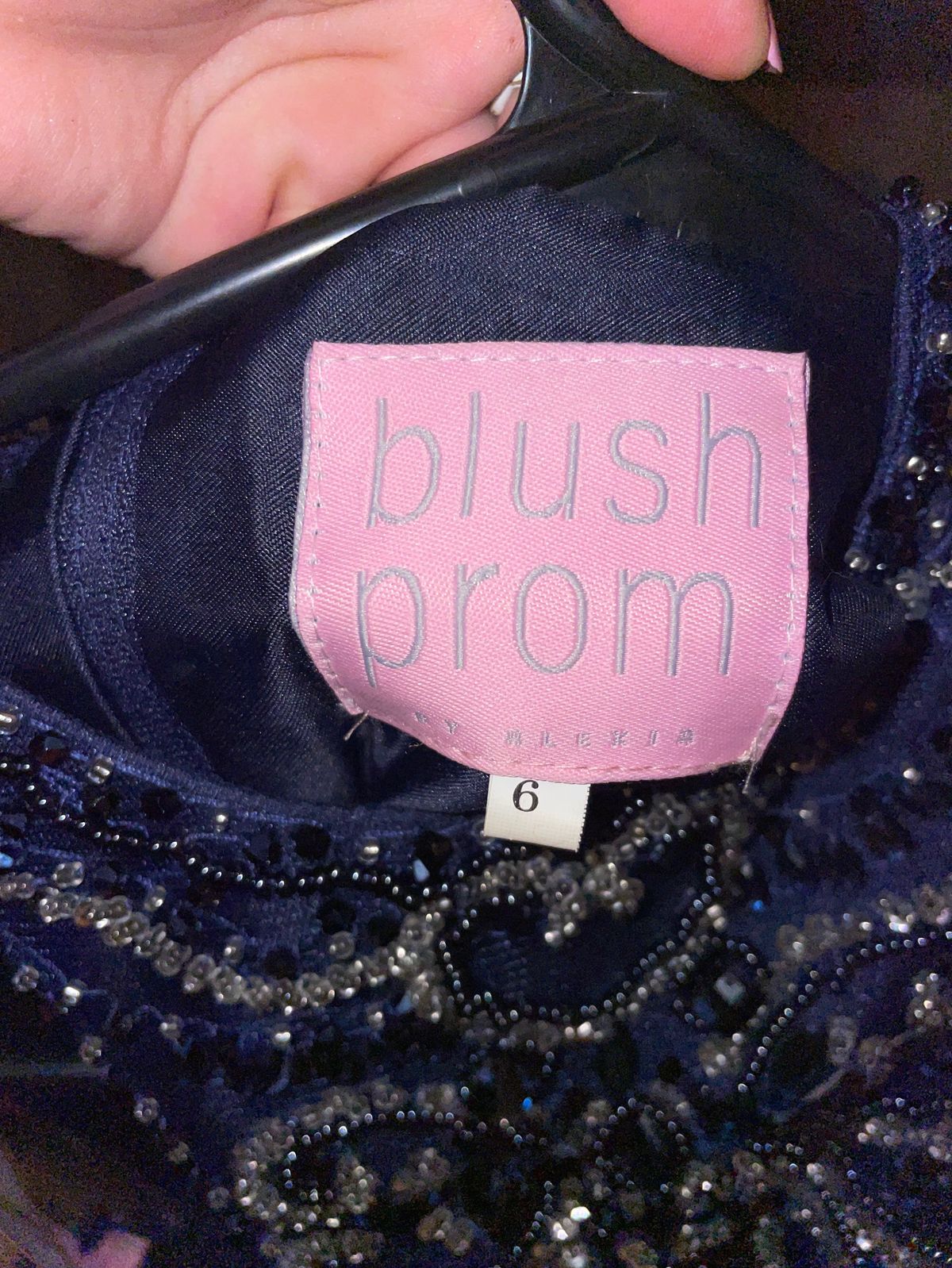 Blush Prom Size 00 High Neck Blue A-line Dress on Queenly