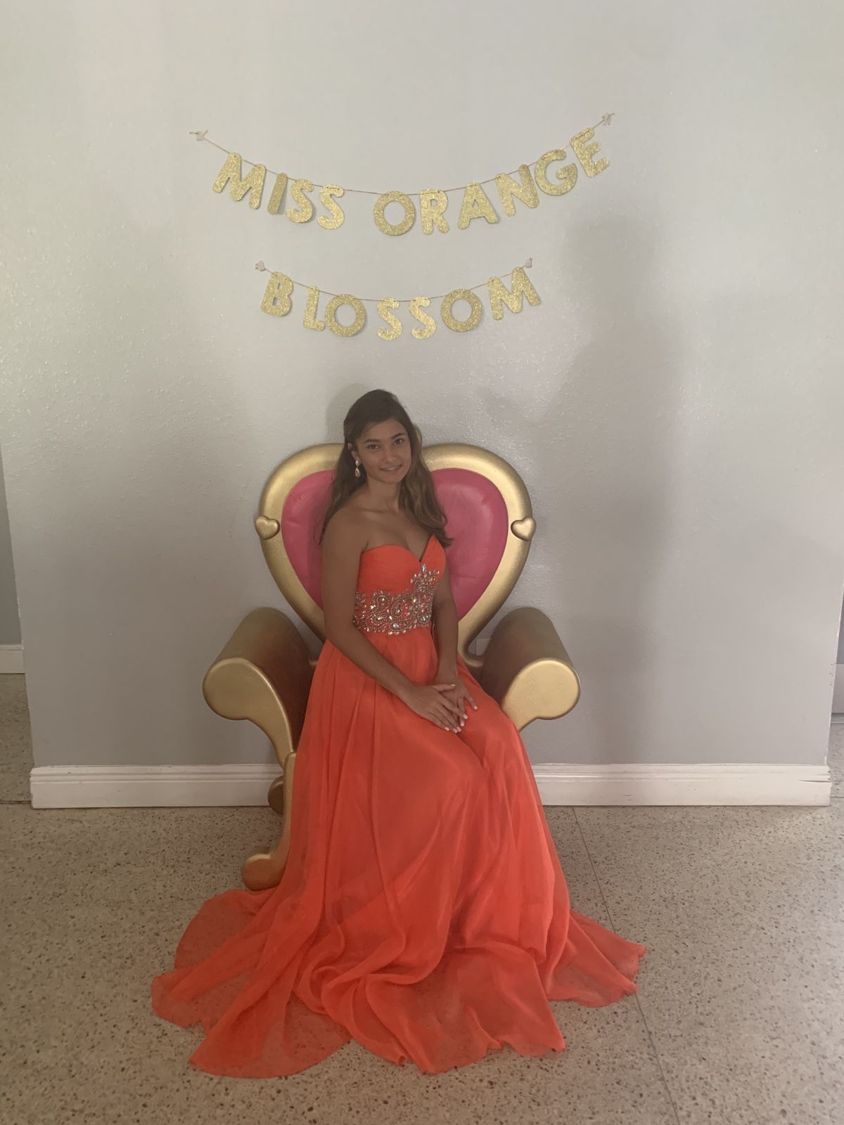 Size 2 Prom Strapless Orange A-line Dress on Queenly
