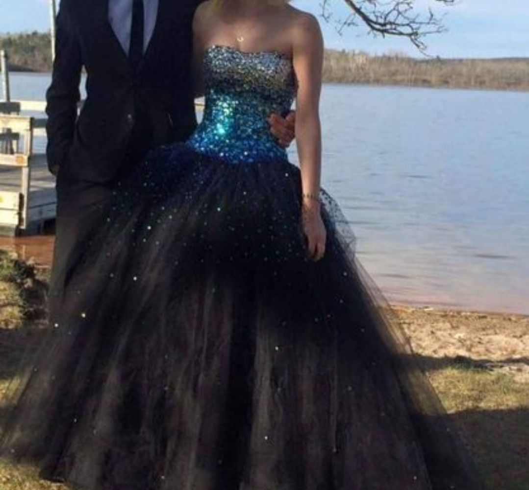MoriLee Size 0 Prom Blue Ball Gown on Queenly