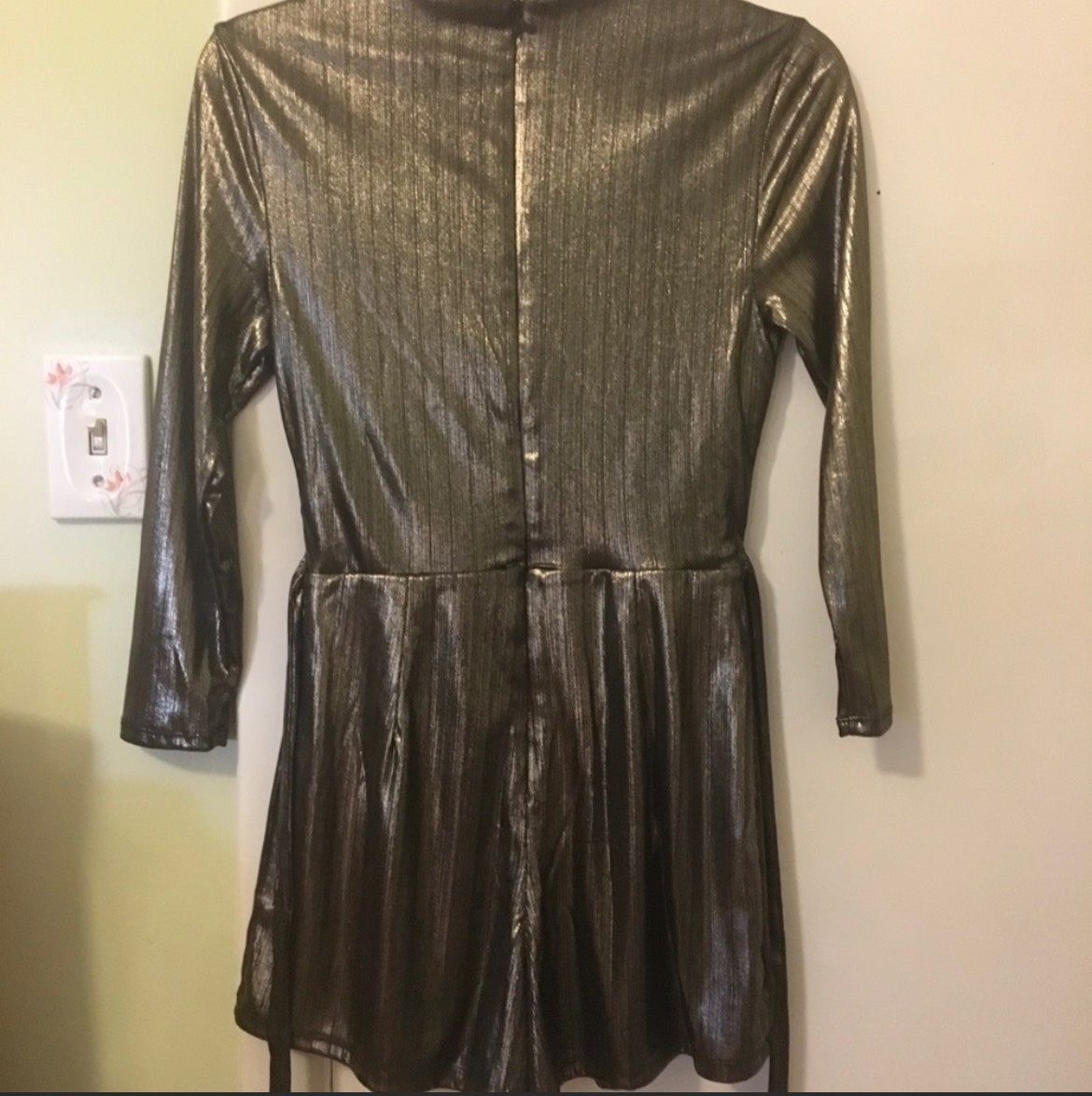 New look Size 4 Plunge Silver Formal Jumpsuit on Queenly