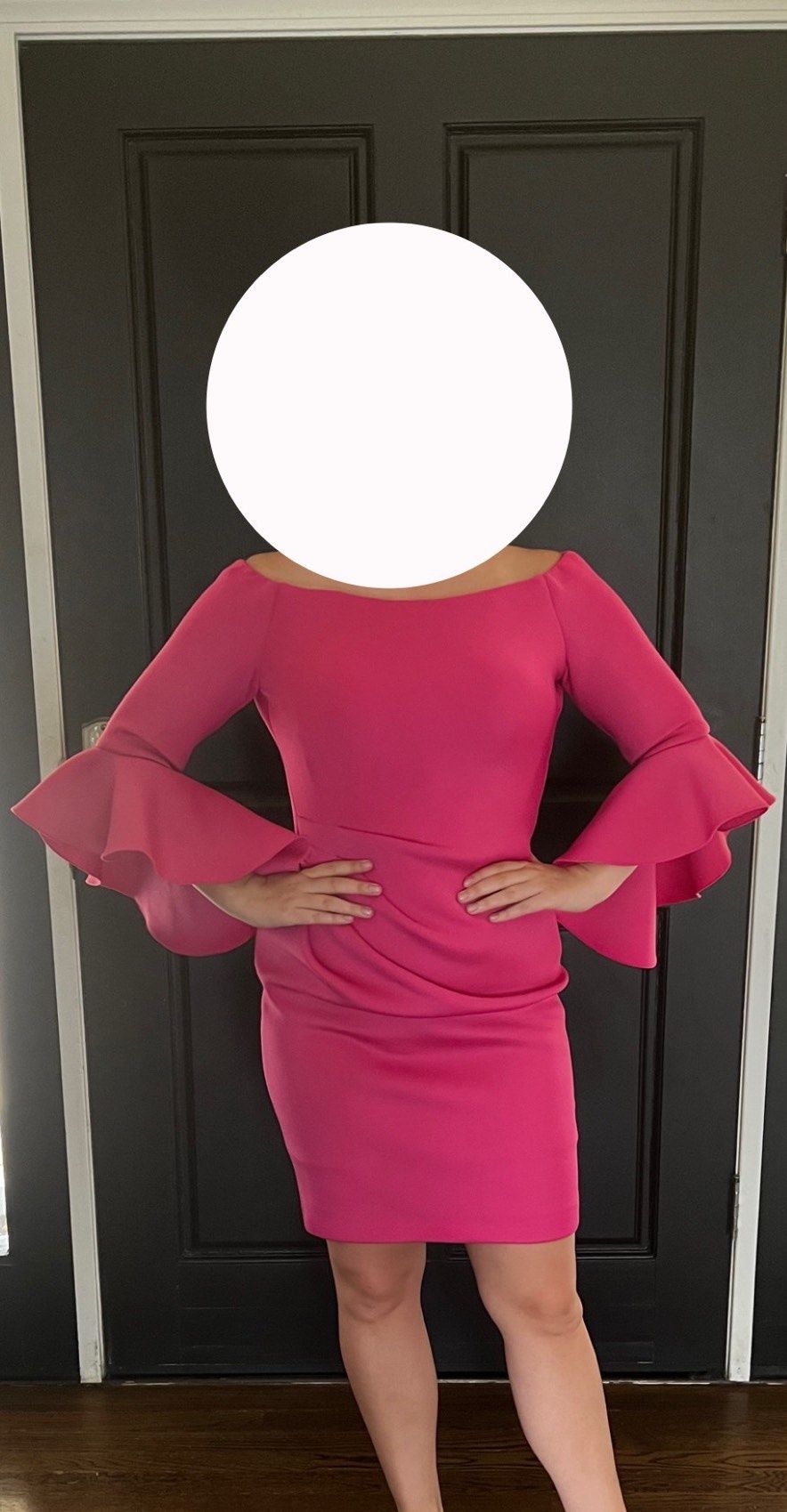Jovani Size M Pageant Long Sleeve Hot Pink Cocktail Dress on Queenly