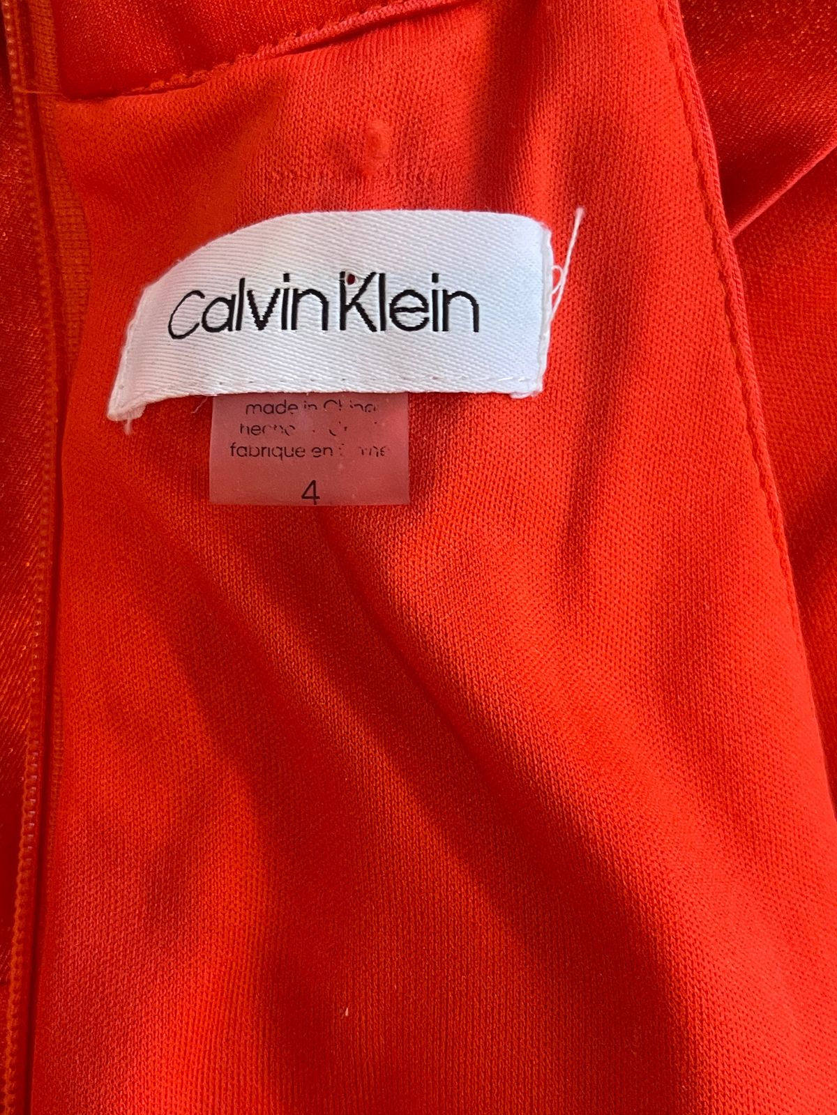 Calvin Klein Size 4 Bridesmaid High Neck Red Mermaid Dress on Queenly
